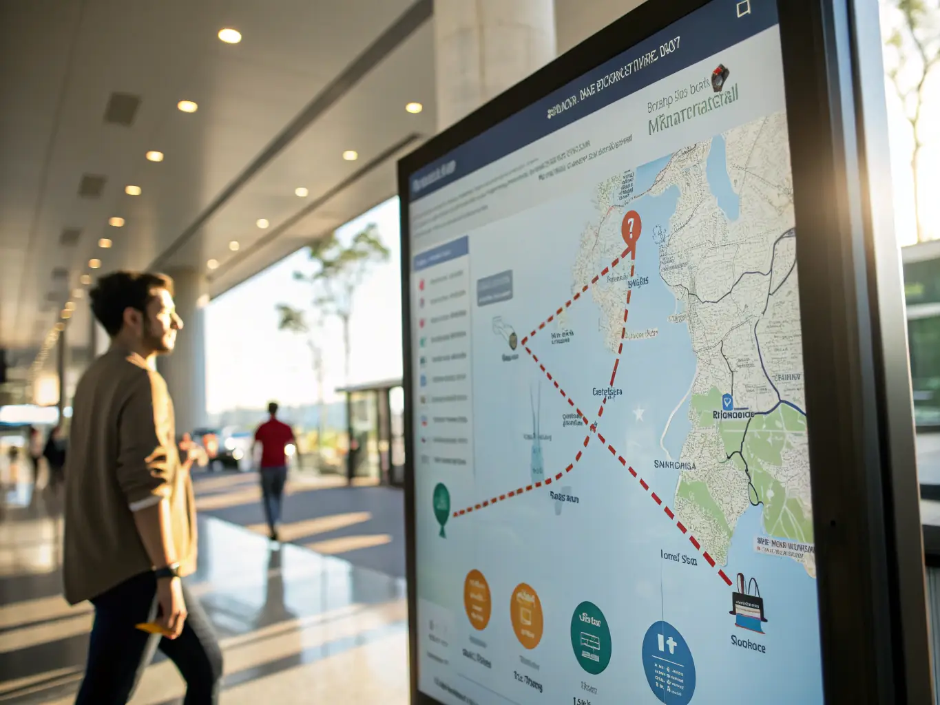 An interactive map showing live locations of delivery trucks with real-time updates, emphasizing the real-time shipment tracking service.